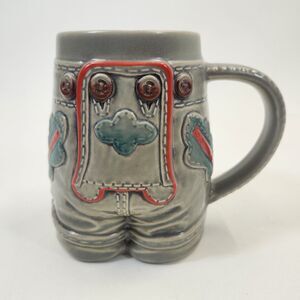 Gerz Mug Stein West Germany Lederhosen Beer Oktoberfest Pottery Vintage Ceramic